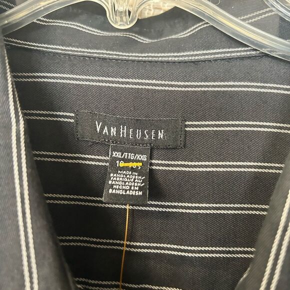 Van Heusen xxl black strip mens button up - Picture 3 of 7